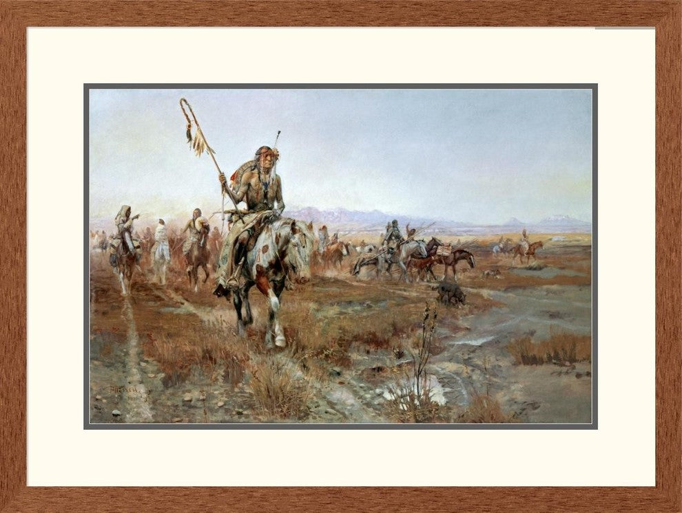 "The Medicine Man" Framed Digital Print by Charles M. Russell, 33x25"