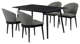 Westmont and Juno 5-Piece Dining Set, Charcoal and Black