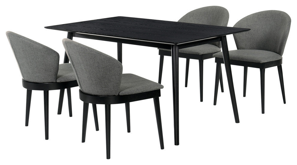 Westmont and Juno 5-Piece Dining Set, Charcoal and Black