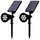 Pure Garden Outdoor LED Solar Lights-2 Pack-7 Bulb Spotlights, Cool White