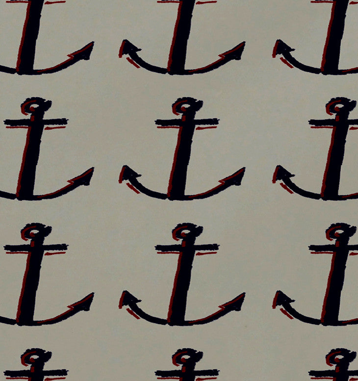 Polyester Decorative Placement, Anchor, White, Set of 4