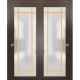 Bypass Doors 48 x 96 | Planum 2113 Chocolate Ash  | Sturdy Rails