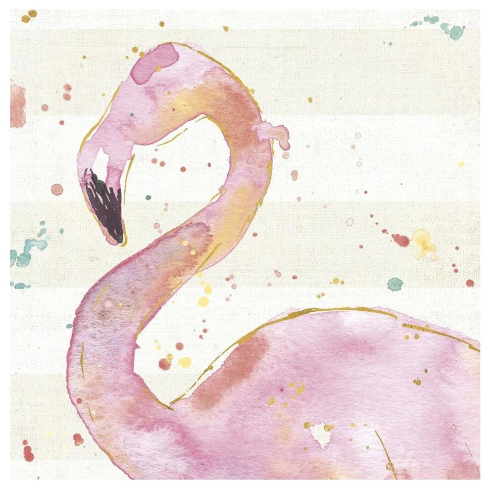 "Flamingo Fever III no Words" Digital Paper Print by Anne Tavoletti, 42"x42"