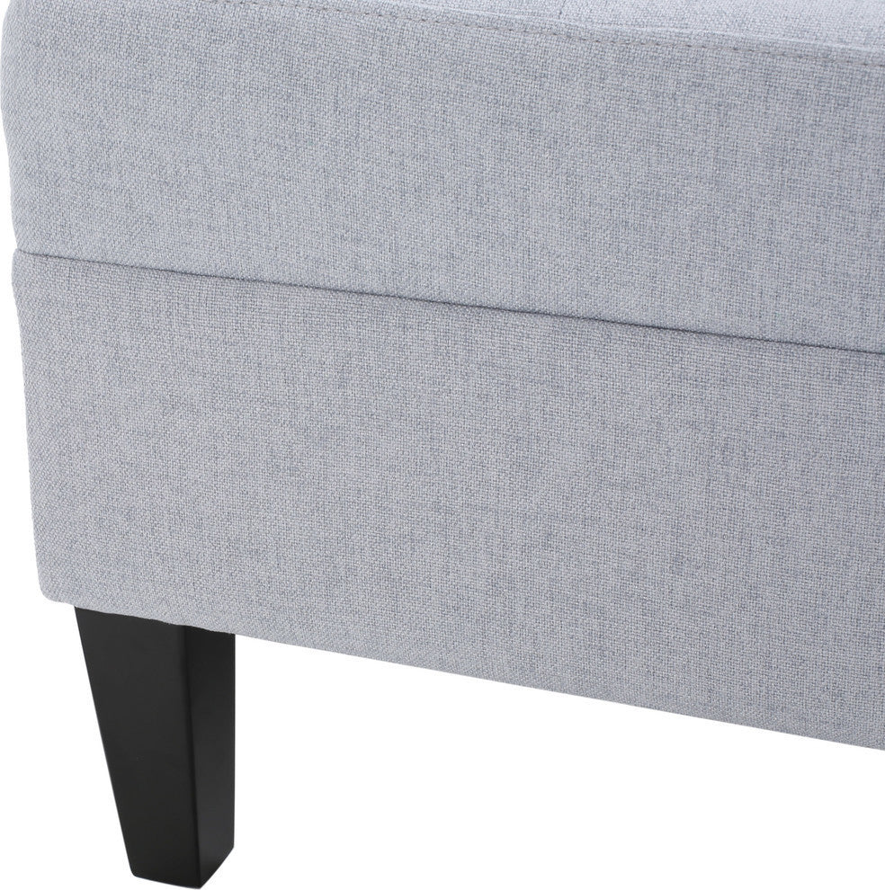 GDF Studio Bridger Mid-Century Tufted Top Cushion Ottoman, Light Gray