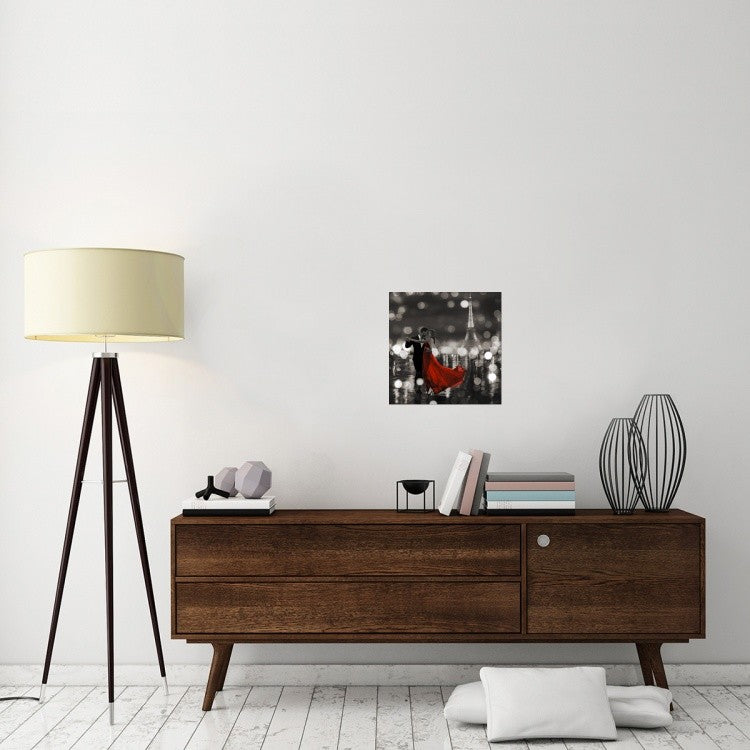 "Midnight in Paris (BW)" Stretched Canvas Giclee by Dianne Loumer, 18"x18"