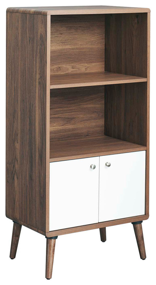 Transmit Display Cabinet Bookshelf, Walnut White