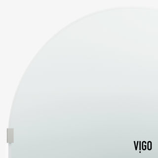 VIGO Arden 34" W x 78" H Frameless Fixed Shower Screen, Chrome, Clear Glass