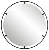 Uttermost Cashel Round Mirror, Iron Frame/Satin Black