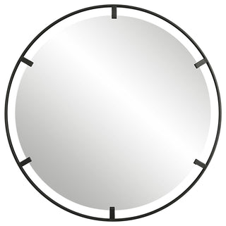 Uttermost Cashel Round Mirror, Iron Frame/Satin Black