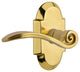 Cottage Plate With Swan Lever, Polished Brass, Right-Handed
