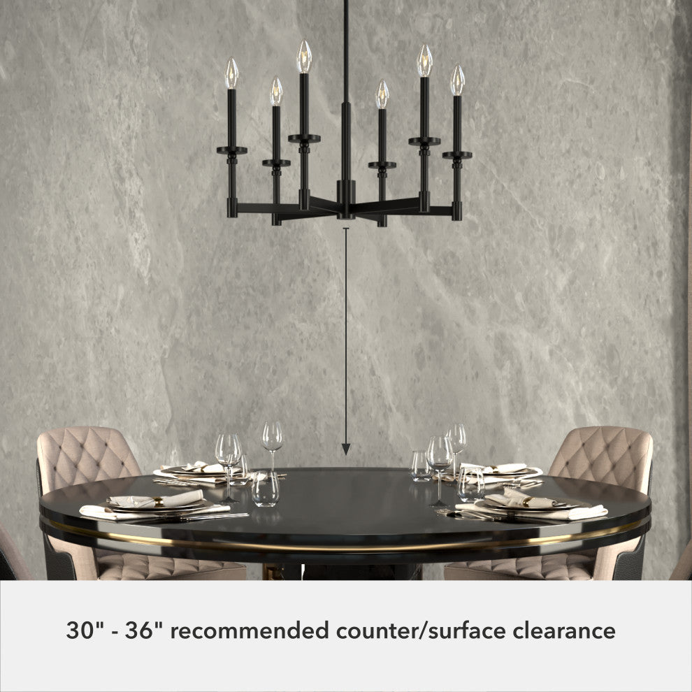 Briargrove Matte Black 6-Light Single Tier Chandelier