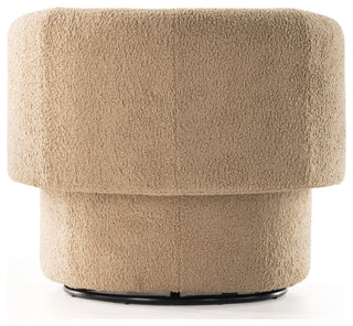 Tybalt Swivel Chair, Sheepskin Camel