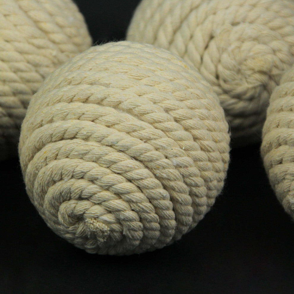 Set of 5 Light Brown Rope Decorative Orb Home Decor Ball Centerpiece Vase Fille