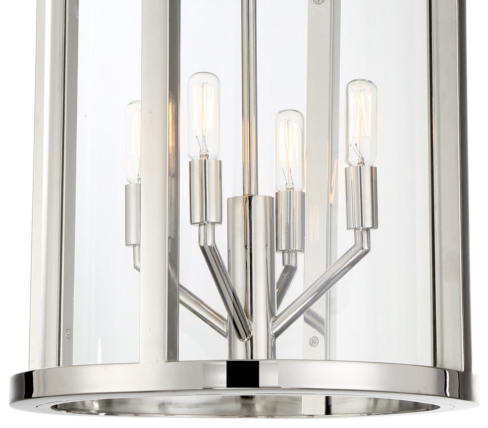 Devon Four Light Lantern in Polished Nickel