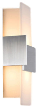 Acuo GU24 Wall Sconce, Brushed Aluminum, Frosted, Fluorescent