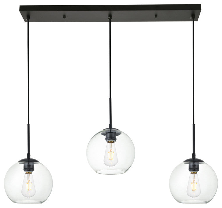 Elegant Lighting BAXTER Three Light Pendant LD2236BK