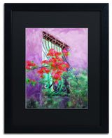 Lois Bryan 'Painted Rose Covered Window' Art, Black Frame, Black Matte, 16"x20"