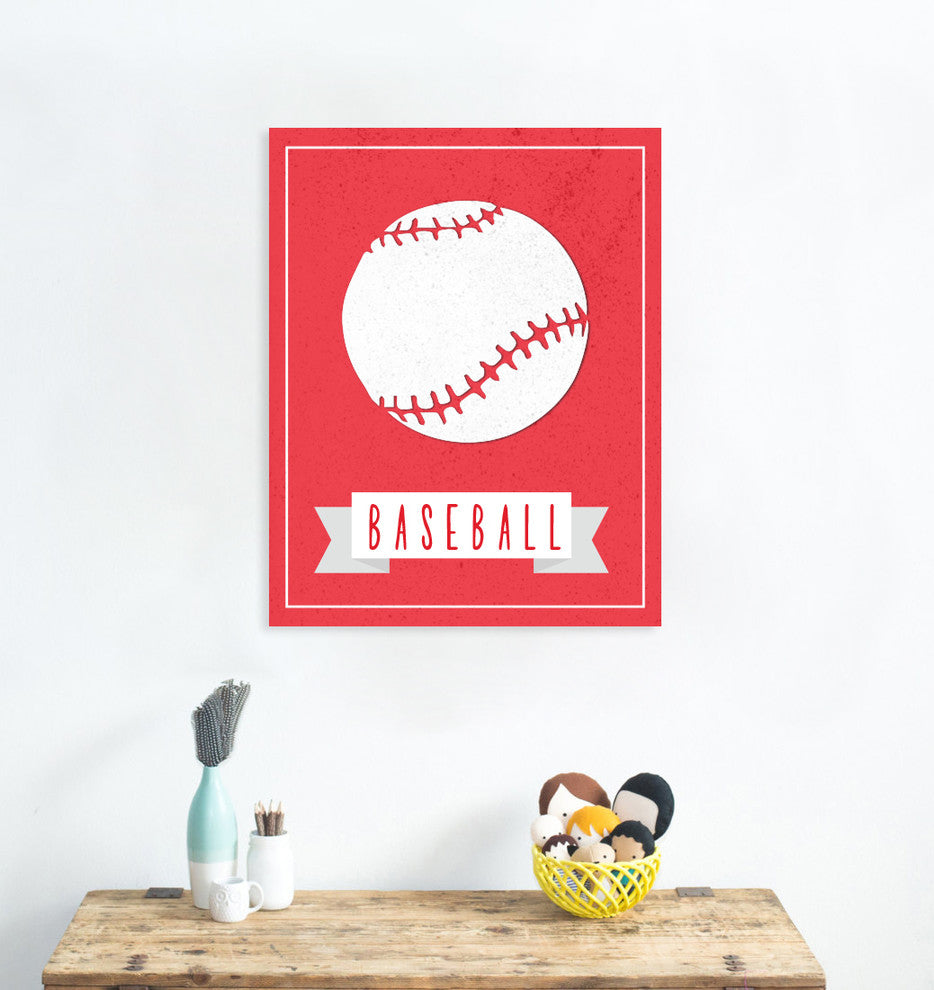 Sport Balls: Baseball Paper Print, 11"x14"