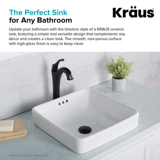 Elavo Square Ceramic Semi-Recessed White Bathroom Sink, Pack of 2