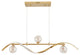 4-Light Linear Kitchen Island Lighting in Gold with Glass Globe Shade Dimmable