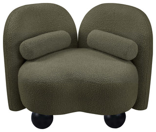 Daphne Upholstered Chair/Loveseat/Sofa, Olive, Boucle Fabric, Chair