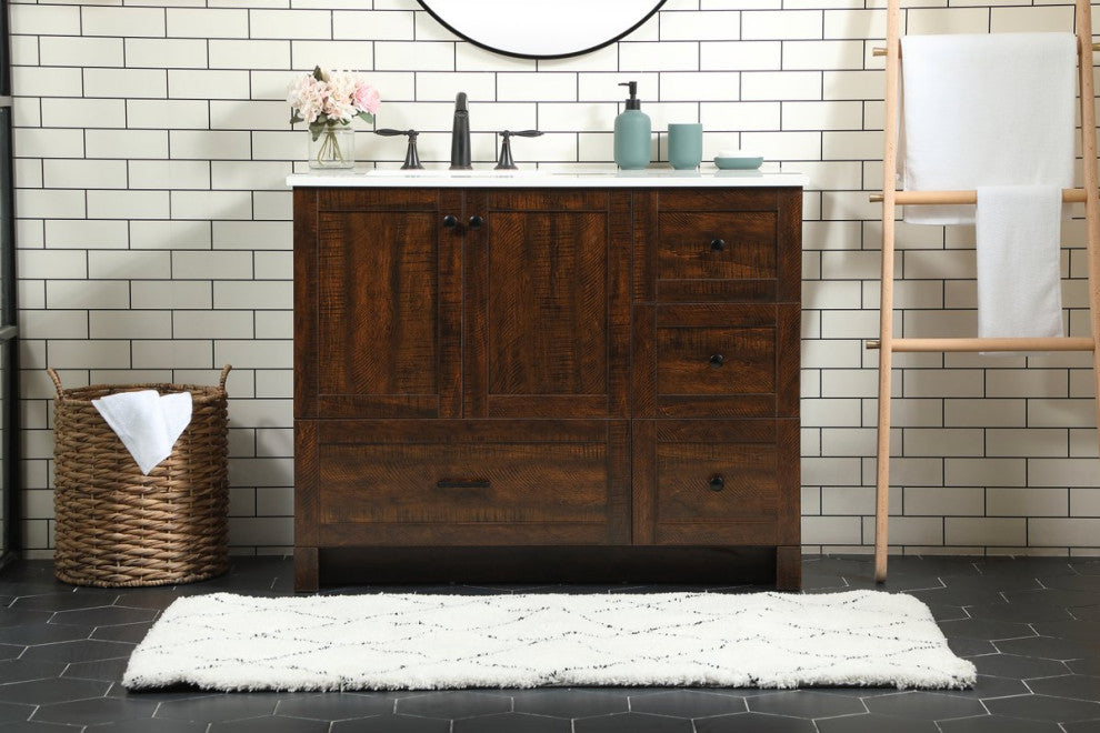 Home Living 19" Farmhouse Expresso-Light Bathroom Vanity