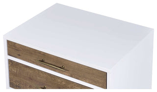 ACME Lurel Nightstand, White and Weathered Oak