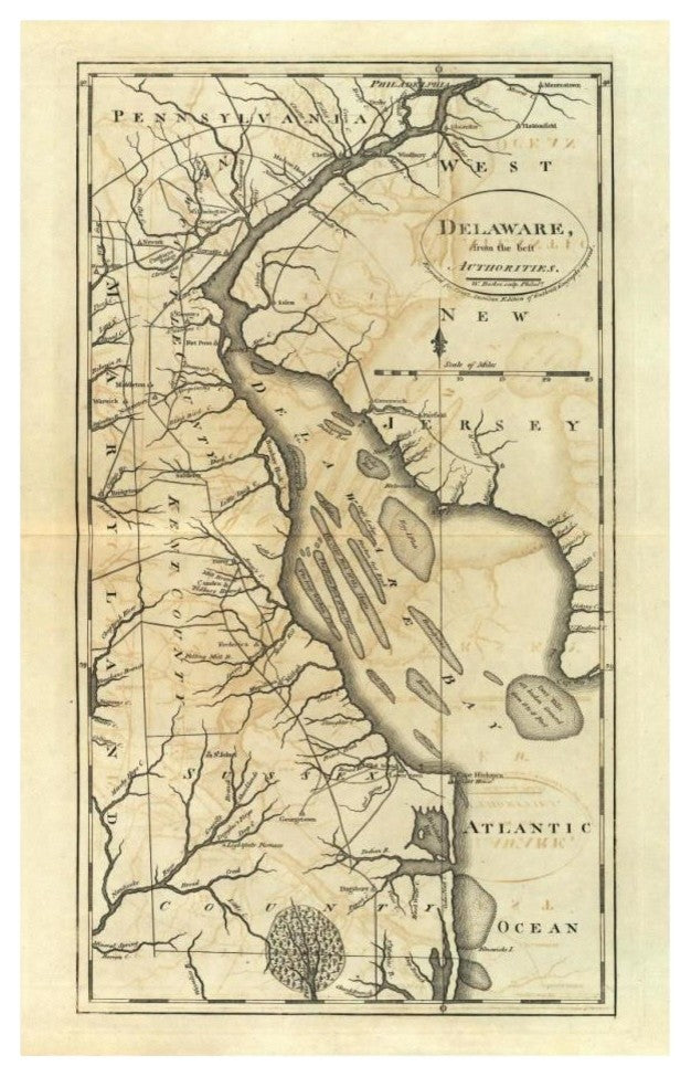 "Delaware, 1795" Digital Paper Print by Mathew Carey, 21"x32"