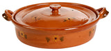 Ancient Cookware, Mexican Clay Flat Cazuela Pot, 14.25x17x6