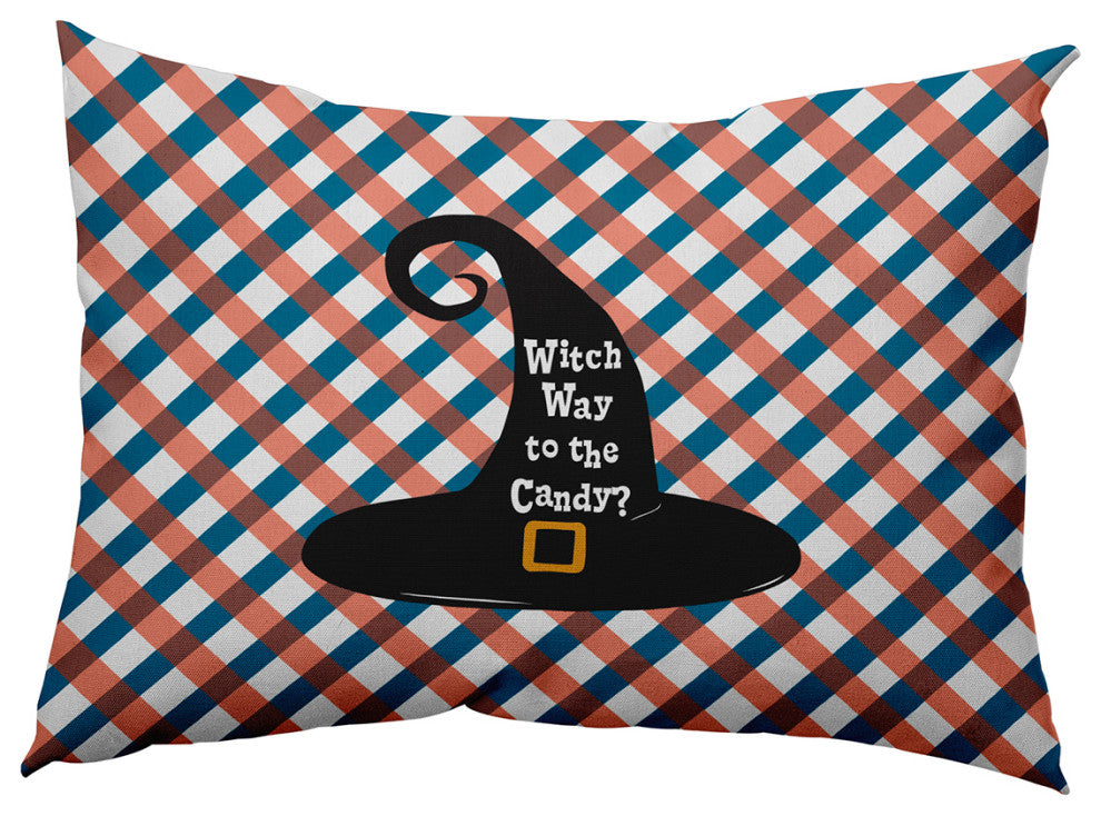 Witch Way to the Candy Accent Pillow, Unreal Teal, 14"x20"