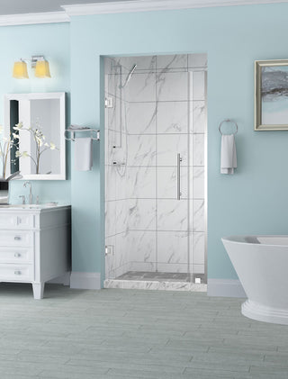 Belmore 29.25"-30.25"x72" Frameless Hinged Shower Door, Chrome