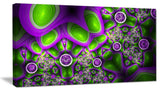 Green Purple Exotic Pattern, Abstract Wall Art Canvas, 40x20