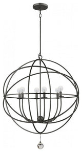 Crystorama 9228EB Six Light Chandelier Solaris Bronze