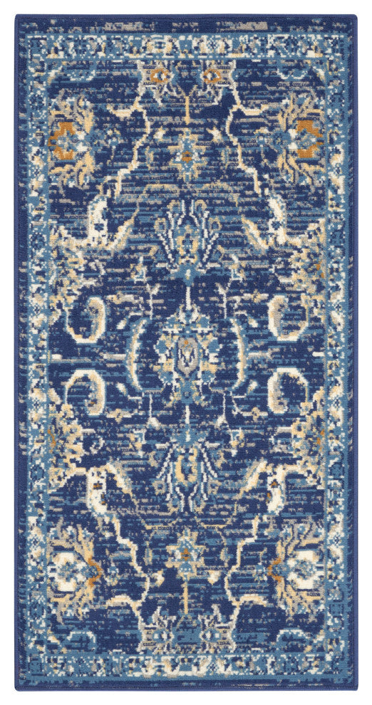 Nourison Grafix 3' x 5' Navy Vintage Indoor Area Rug