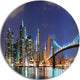 Manhattan Panoramic Skyline View, Cityscape Photo Round Wall Art, 23"