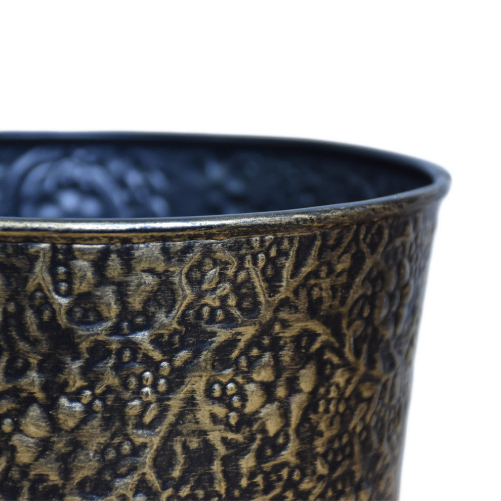 Handmade 100% Iron Round Modern Dusty Planters Pot Coated, Light Copper
