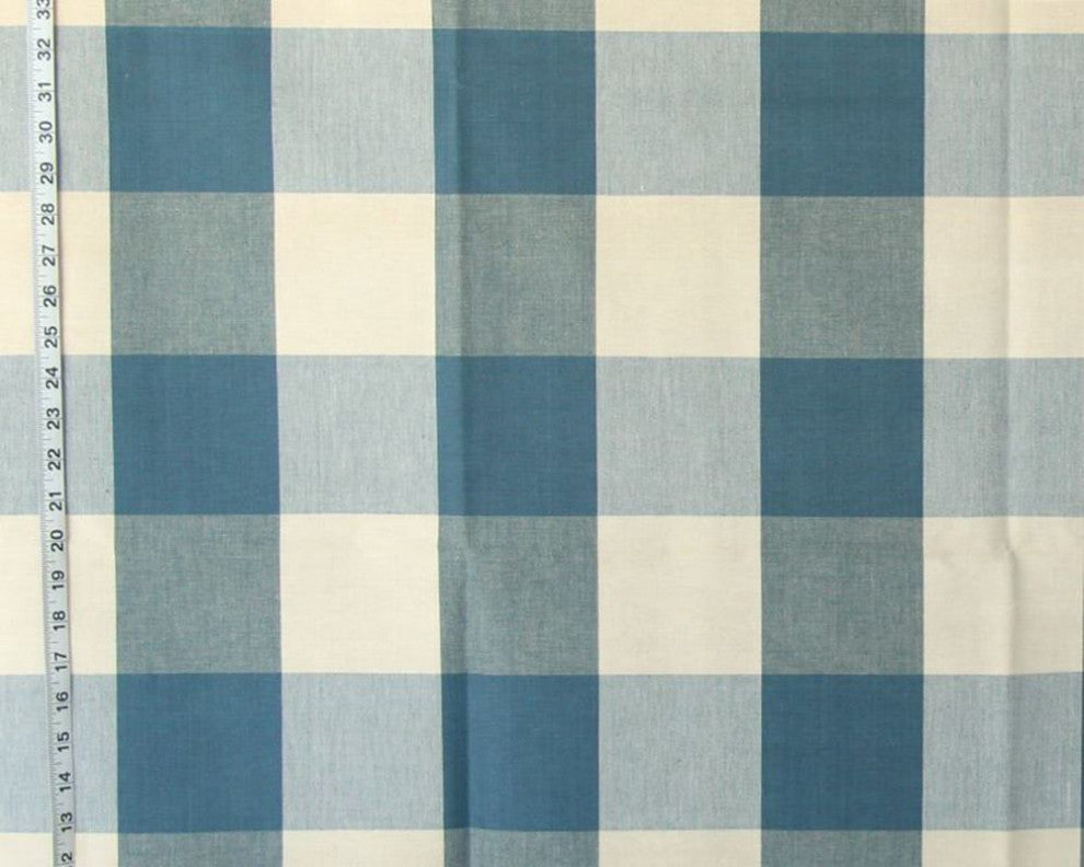 4" Blue Buffalo Check Fabric home decorating material, Standard Cut