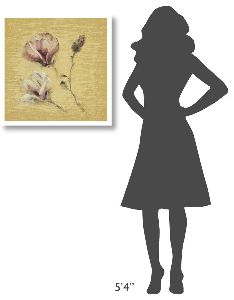 "Magnolia Blossom on Gold" Digital Paper Print by Cheri Blum, 26"x26"