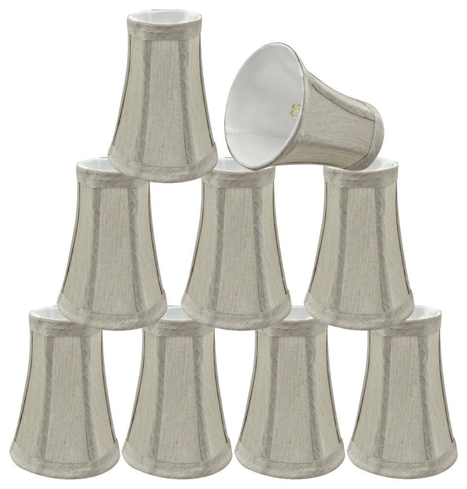 30245-9 Small Bell  Chandelier Clip On Lamp Shade Silver-Gray 2 1/2"x4"x5"