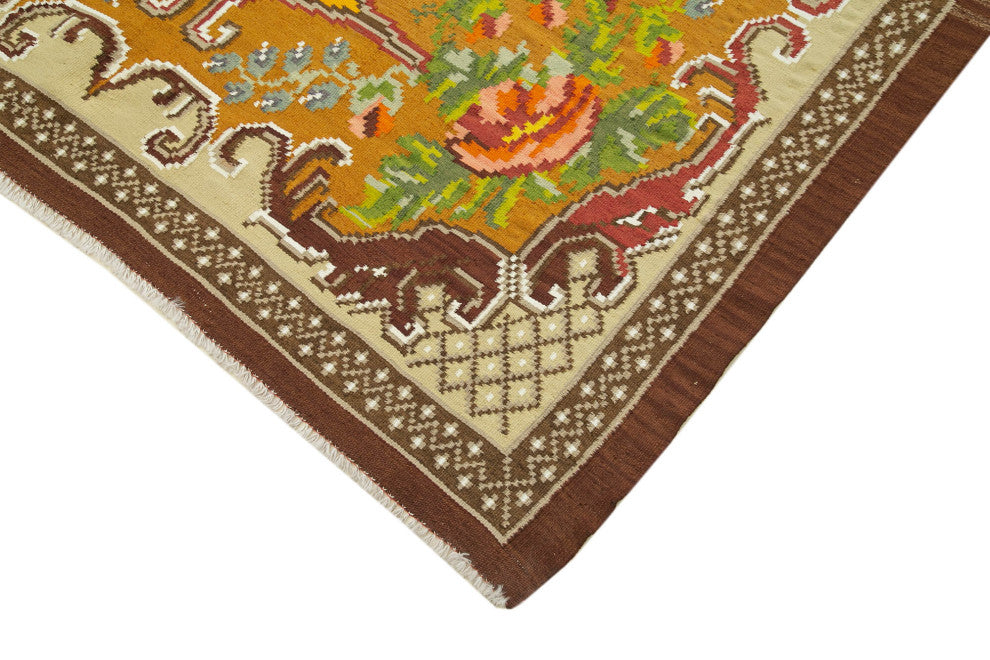 Rug N Carpet - Handmade Bessarabian 5' 9'' x 9' 3'' Antique Rose Kilim Rug