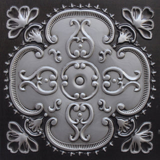 Antique Silver 3D Ceiling Panels, 2'x2', 200 Sq Ft, Pack of 50