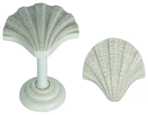 Shell Drapery Holdback Medallion, Ivory, Set of 2