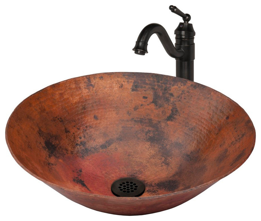 Catalonia Copper Vessel Sink and Faucet Set, Oil Rubbed Bronze