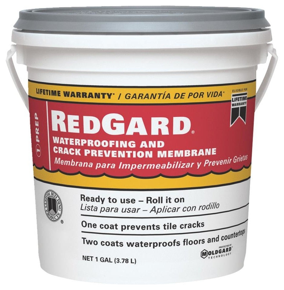 CustomÂ® LQWAF1-2 RedGardÂ® Crack Prevention & Waterproofing Membrane, 1 Gallon