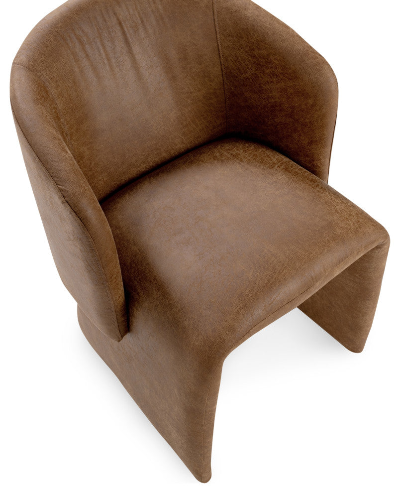 Halstead Upholstered Fabric Dining Chair, Cognac Leather