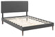 Modway Camille Queen Fabric Platform Bed With Round Tapered Legs, Gray