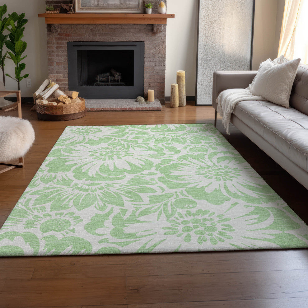 Premium Machine Washable Mayfield AMF551 Mint 8' x 10' Rug
