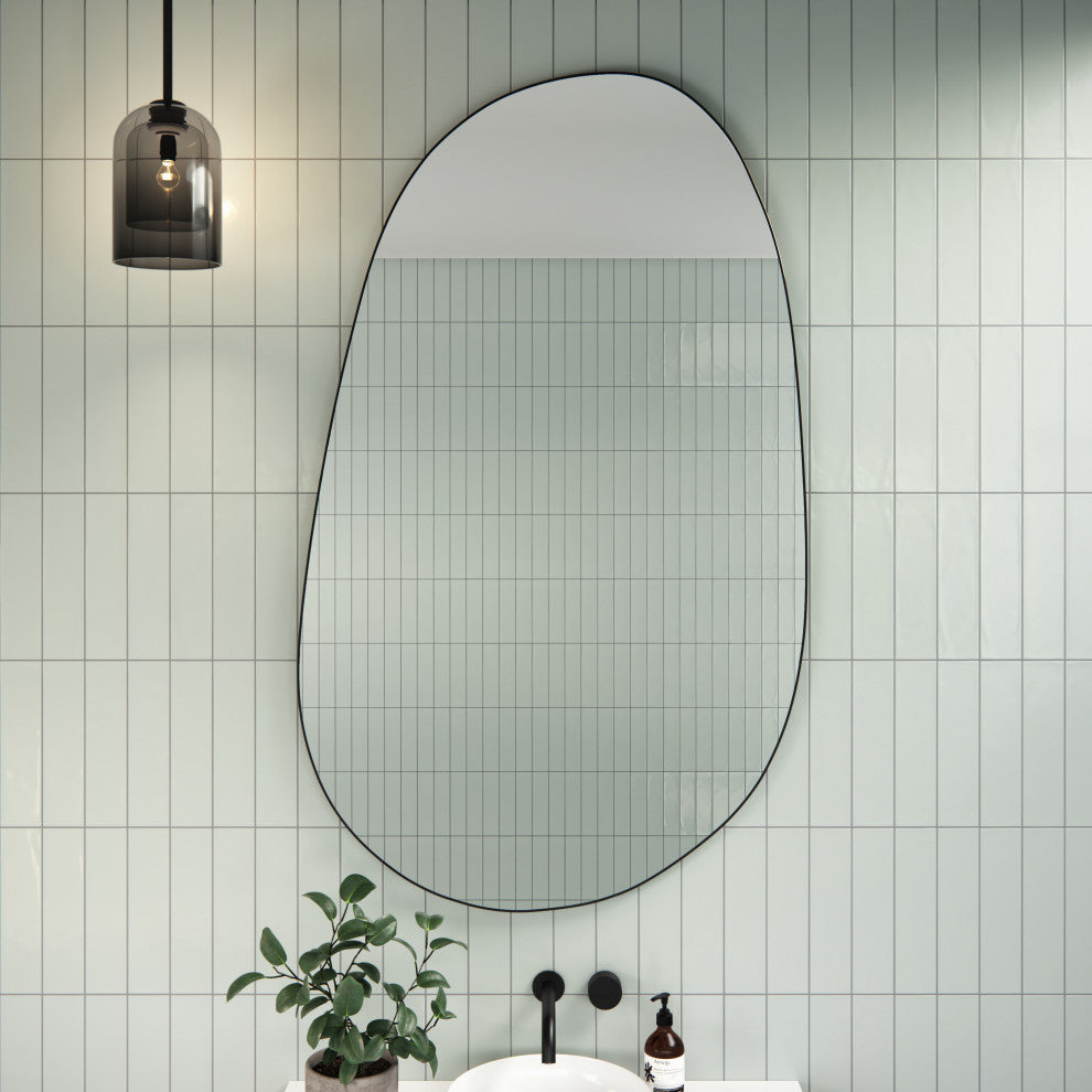 Starla 36 in. x 59 in. Pebble Mirror, Black