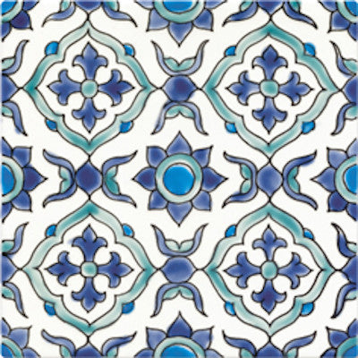 7.87"x7.87" Maya Handpainted Ceramic Tile, Set Of 10