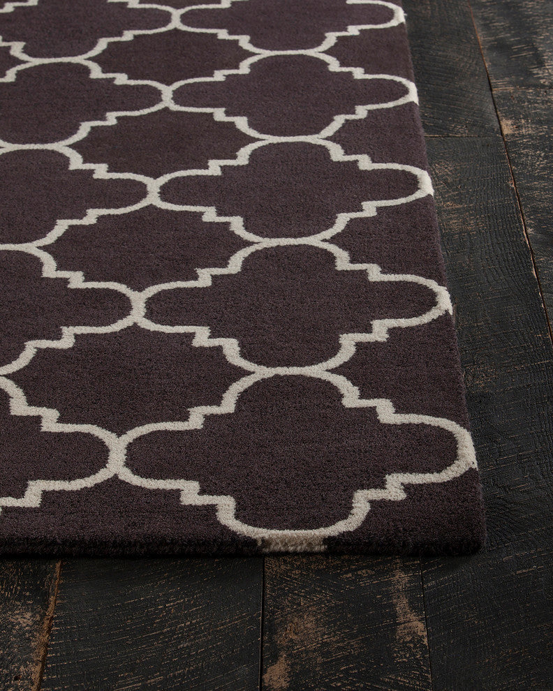 Davin Contemporary Area Rug, Brown and White, 7'x10'